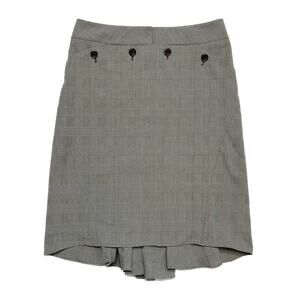 Max Studio Asymmetrical Plaid Midi Skirt Pleated Button Accent Women's 8